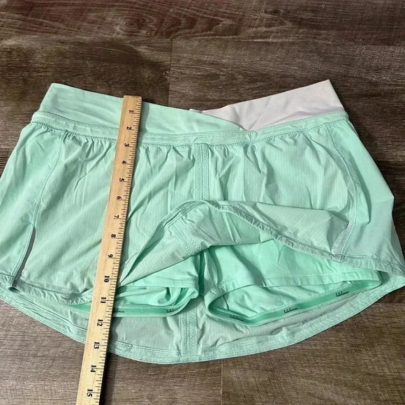 Lululemon Run Pace Skirt Wagon Stripe Fresh Teal/White size 10 tennis run skort - Picture 6 of 10